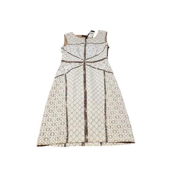 BCBGMaxAzria Dresses & Skirts - BCBG Maxazria Andreea White Cotton Blend Lace Sheath Dress Size 8